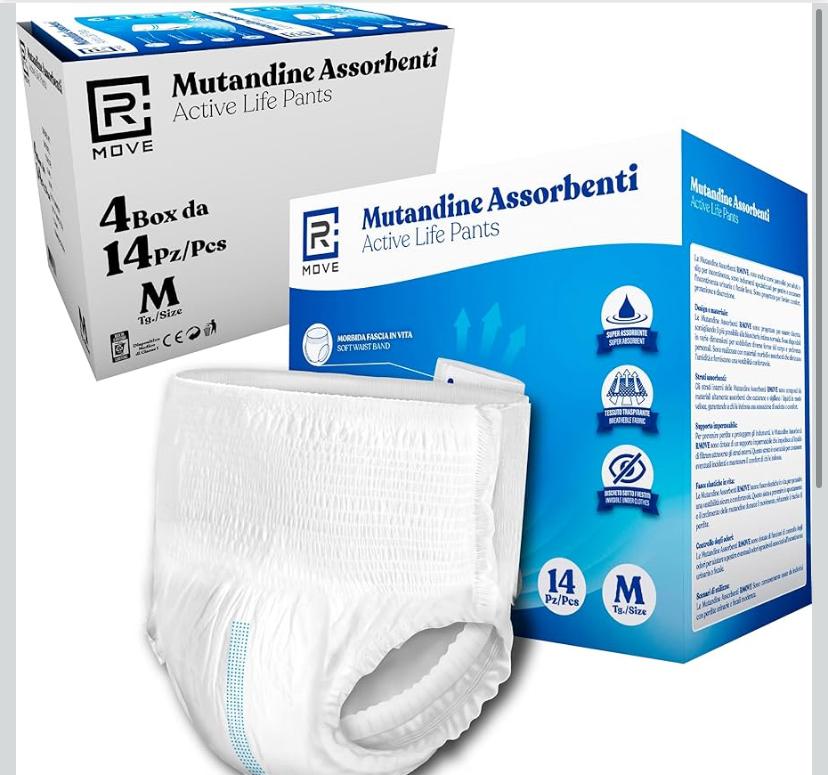Prodotti per l'Assistenza
Pannolini e mutandine assorbenti.